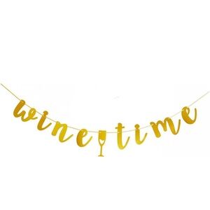 NWT GOLD WINE TIME BANNER WINE TASTING PARTY KIT WINE GLASSES BUNDLE